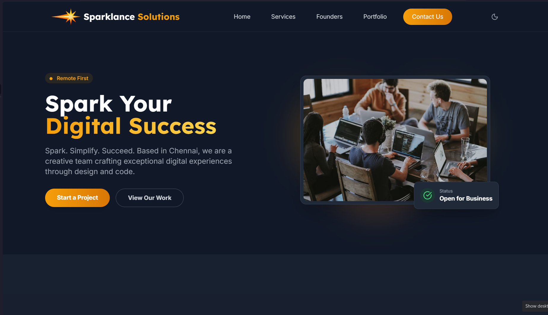 Sparklance Solutions Frontend Development